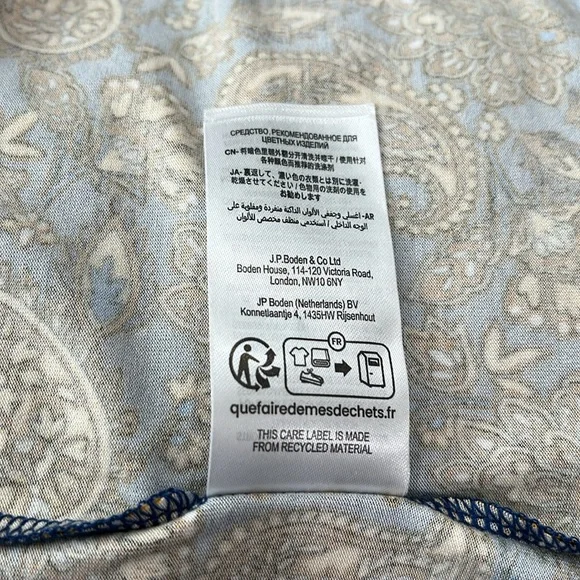 BODEN Short Sleeve Paisley Print Dress, Size 12, NWT - Picture 14 of 15